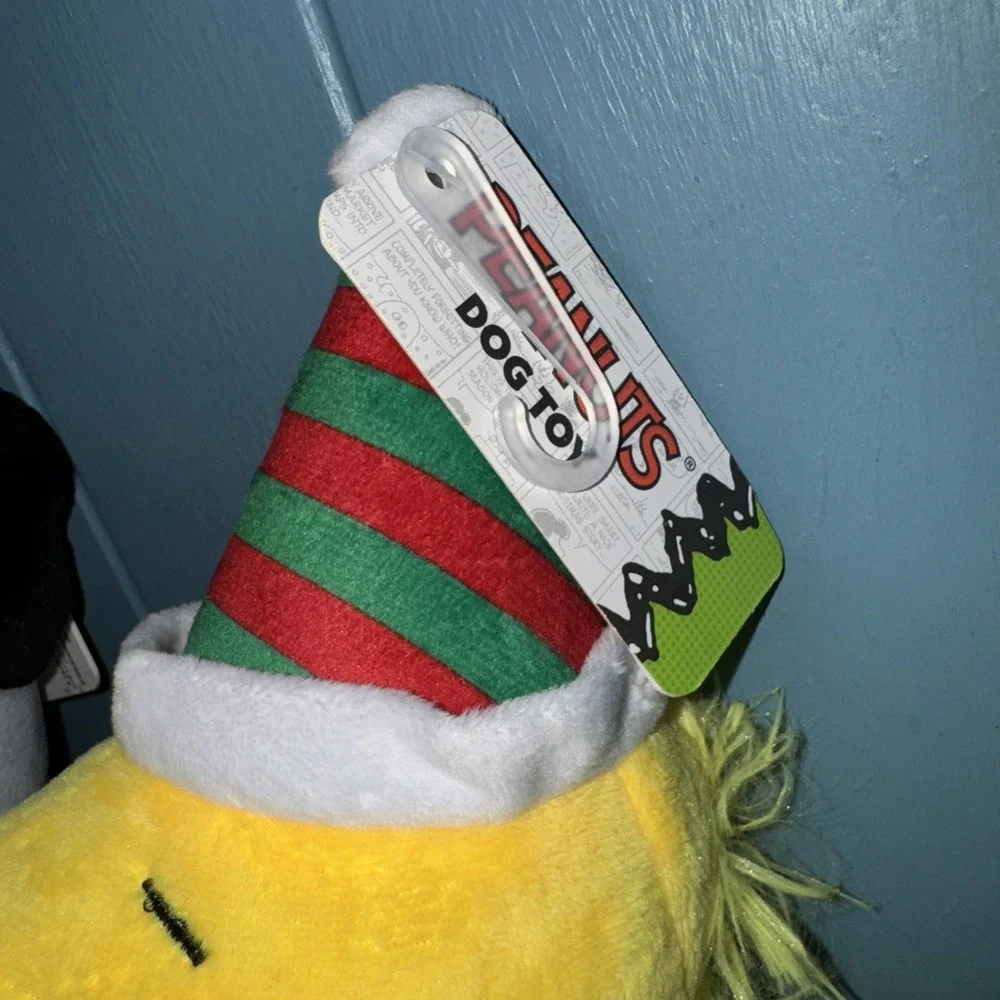 Peanuts Dog Toys Snoopy and Woodstock Elf Santa's‎ Elves w/ Squeakers NEW